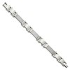 Black Bow Jewelry Men's Stainless Steel Gray Carbon Fiber Link Bracelet, 9 Inch - 2 of 4