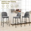 DYHOME Bar Stools Set of 2, 28 Inches Modern BarStools, Counter Height Bar Stools for Kitchen Island, Upholstered Fabric Tall Barstools for Home, Cafe - 3 of 4