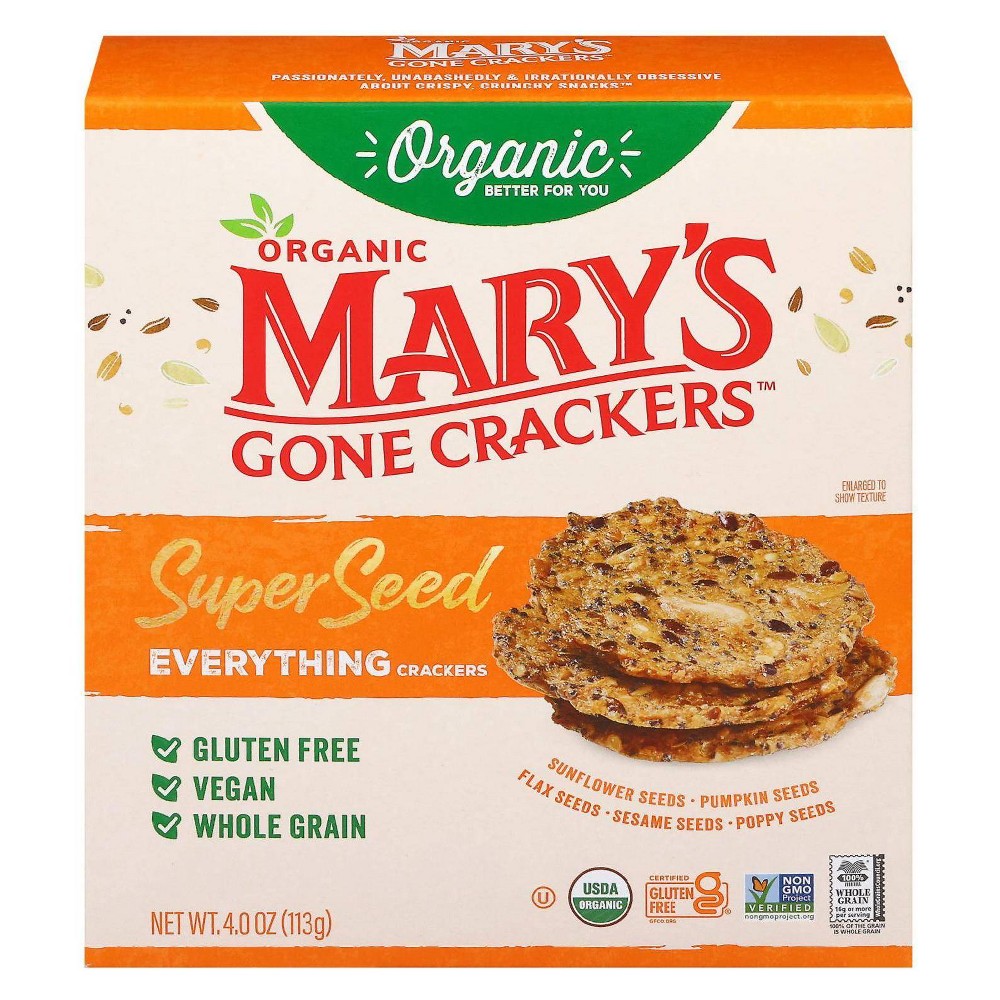 Mary's Gone Crackers Gluten Free Super Seed Everything - 4oz