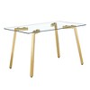NicBex Dining Table 51" Modern Tempered Glass Rectangular Dining Table with Metal Legs for Dining room - 3 of 4
