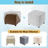 Unique Bargains Elastic Living Room Bedroom Leaf Pattern Square Foot Stool Cover - 4 of 4