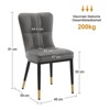 Bekrvio High-Back Faux Leather Dining Chairs Set of 4 - Modern Sturdy, Upholstered with Deep Sponge Seat, Metal Legs for Kitchen/Dining/Living Room - 3 of 4