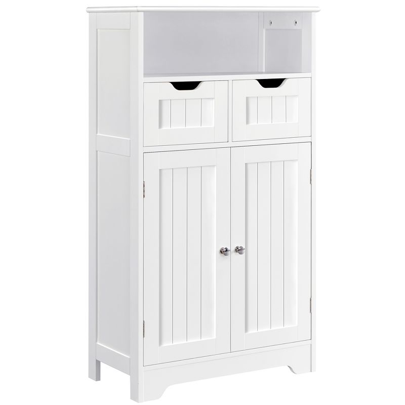 Yaheetech 4-Tier Bathroom Floor Cabinet with Adjustable Shelf White, 1 of 10