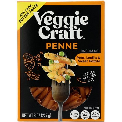 Veggiecraft Penne Pasta Peas, Lentils and Sweet Potato - 6 pack, 8 oz