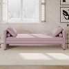 Modern Linen Fabric Upholstered Chaise Lounge, Small Single Daybed - ModernLuxe - 2 of 4