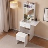 Vanity Desk with Lighted Mirror & Power Outlet, Makeup Vanity Desk with Drawers and Large Storage Cabinet for Bedroom - 2 of 4