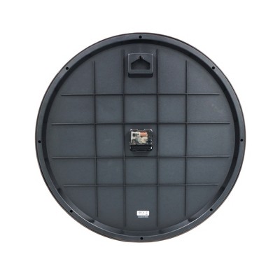 Seiko 20" Black and Gold Iron Wall Clock