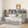 CLIHOME Twin Size Daybed, Wood Slat Support, Bed Frame with Bedside Shelves and Two Drawers - 3 of 4