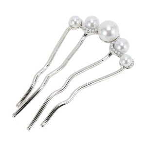 Unique Bargains Women's Fashion U-shaped Faux Pearls Decorative Hairpin 1 Pc - 1 of 4