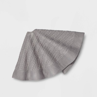 Cable Knit Tree Skirt Gray - Wondershop™