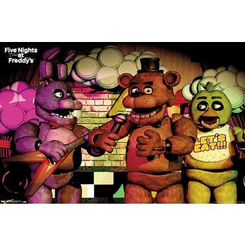 Trends International Five Nights At Freddy's Movie - Freddy One Sheet  Framed Wall Poster Prints Mahogany Framed Version 14.725 X 22.375 : Target