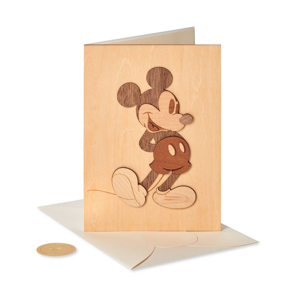 Photos - Envelope / Postcard Mickey Mouse Lasercut Wood Card - PAPYRUS