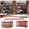 Syemin Utility Storage Shelves 3-Layer Metal Storage Rack, Adjustable Height Storage Rack, Heavy-Duty Garage Shelving Units, Black, 39.4"*13.8"*31.5" - 2 of 4