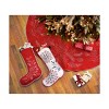 tagltd Red Partridge Bird Sprig Embroidered Christmas Tree Skirt Cotton, 52 inch - 2 of 2