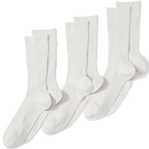Lands' End Men's Seamless Toe Cotton Rib Dress Socks (3-pack) - 1 of 2