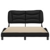 vidaXL Faux Leather Full Bed Frame with Headboard - Black/White 53.9"x74.8" - Modern Double Bed with Plywood Slats & Stuffed Cushion - 3 of 4