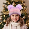 FAAYFIAN Colorful Pompom Knitted Beanie Hat for Kids Age 7-12 Winter Ski Hat Outdoor Ear Warmer - 2 of 4
