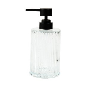 Cameo Soap/Lotion Dispenser with Rust Proof Stainless Steel Pump, Non-Slip Protective Silicone Feet, Heavy Duty Glass - 1 of 4