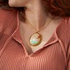 Ross-Simons Italian Brown Shell Cameo Portrait Pendant Necklace With Multicolored Enamel in 18kt Gold Over Sterling Size - 4 of 4