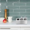 Unique Bargains Stainless Steel Cylinder Commercial Utensil Holder 3 Holes - 4 of 4