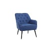 Upholstered Accent Chair With Armchair Ergonomic Incline Backrest Easy Assembly Modern Chair For Living Room - 3 of 4