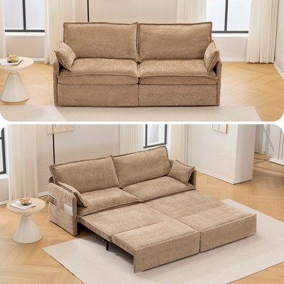 Mocamel corduroy Convertible Sleeper Sofa Couch,Side Storage,and USB/C-TYPE Charging Ports Chair for Living Room,Bedroom,Apartment
