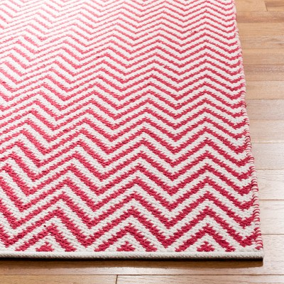 Coastal Charm Red/Ivory Handwoven Cotton 5'x8' Area Rug
