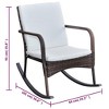vidaXL Outdoor Rocking Chair Brown Poly Rattan - 4 of 4