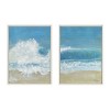 Kate and Laurel Sylvie Beach Day Left and Right Framed Canvas by Julie Maida, 2 Piece 18x24, White - 2 of 4