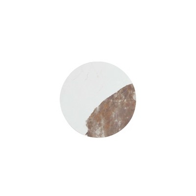 Modern Black and White Sintered Stone Round Accent Table