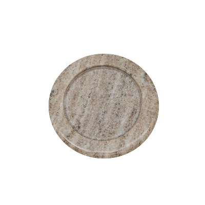 5" Soren Light Brown Round Marble Kitchen Utensil & Spoon Rest