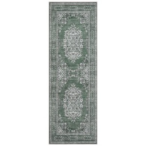 Coolmee Bohemian Vintage Runner Rug for Hallway,Machine Washable Carpet Runners Kitchen Floor Mat for Entryway Bedroom LaundryBlue - 1 of 4