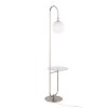 LumiSource Trombone Contemporary/Glam Floor Lamp in Nickel Metal with Clear Glass Shelf: White Sconce, UL Listed - 4 of 4
