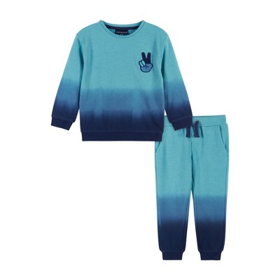 Andy & Evan Kids Dip Dye Sweat Set Blue, Size 7 : Target