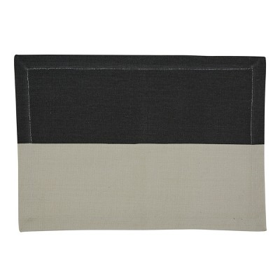 Split P Color Block Placemat Set - Ebony & Ivory