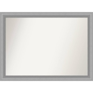 43" x 32" Non-Beveled Peak Polished Nickel Narrow Bathroom Wall Mirror - Amanti Art: Rectangle, Modern Style, Wall Mounted - 1 of 4