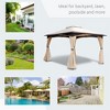 DOMETOUR 10' x 12' Outdoor Gazebo with Netting, Curtains, 2-Tier Roof, Steel Frame for Patio, Lawn, Garden, Backyard, Deck - 3 of 4