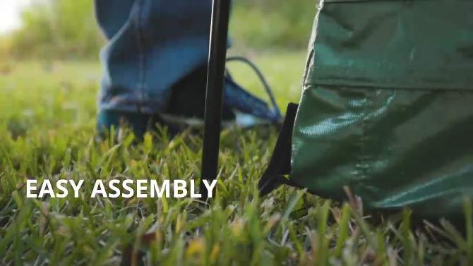 YardStash Outdoor Storage Shed - Heavy Duty Green Waterproof Tent for Bike & Garden Supplies, 2 of 6, play video