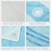 LunaLulinlk No Hook Blue Boho Tufted Hotel Shower Curtain - 3 of 4