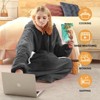 Inhand Gray Fuzzy Wearable Hoodie Blanket - Oversized Cozy Polyester Sweatshirt for Women, One Size Fits All - The Perfect Warm Gift - 4 of 4