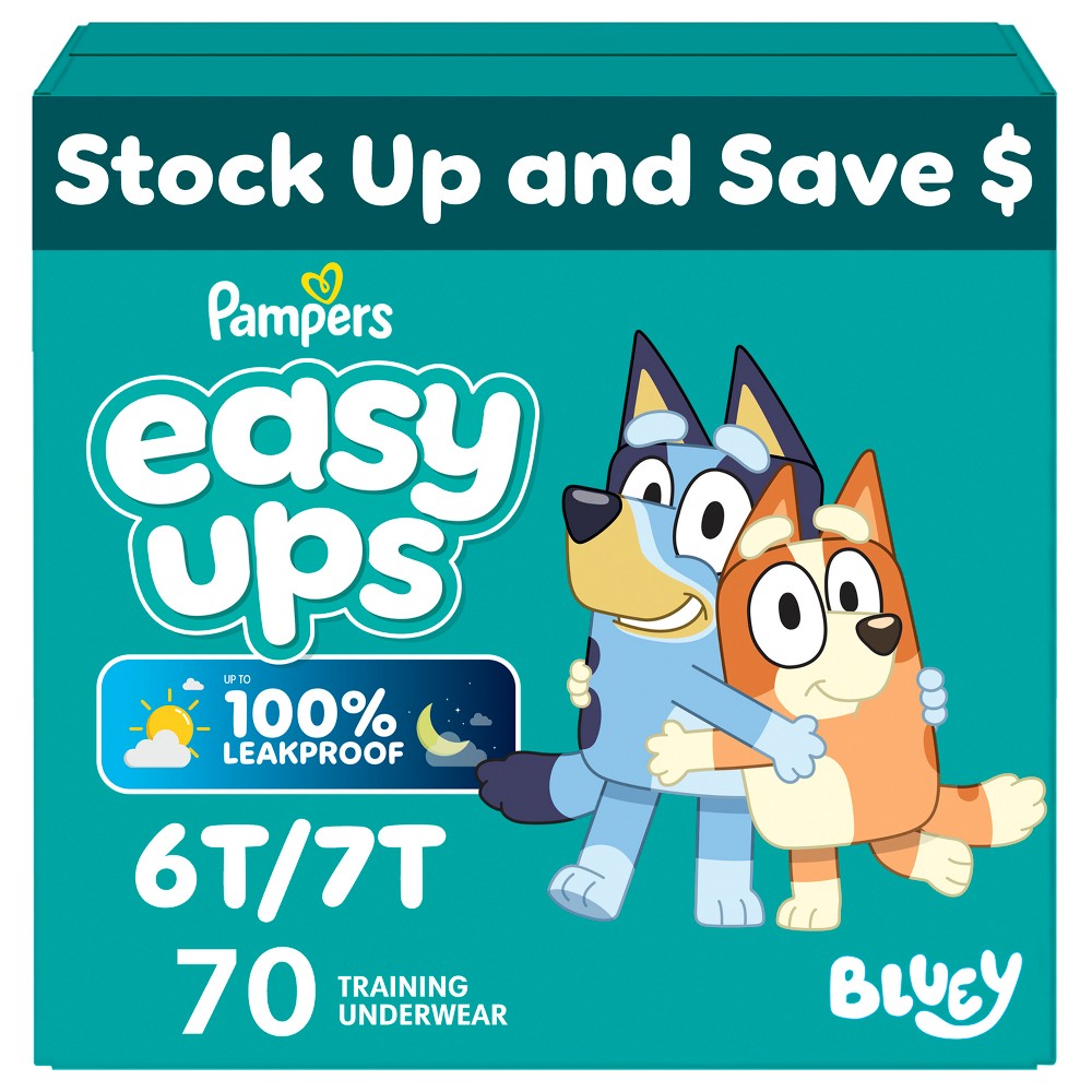 Photos - Nappies Pampers Easy Ups Bluey Disposable Training Pants - 6T-7T - 70ct 