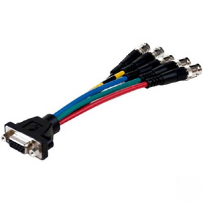 Comprehensive Pro AV/IT Series low-profile VGA HD 15 jack to 5 BNC jacks cable 6 inches - BNC/VGA Video Cable for Video Device