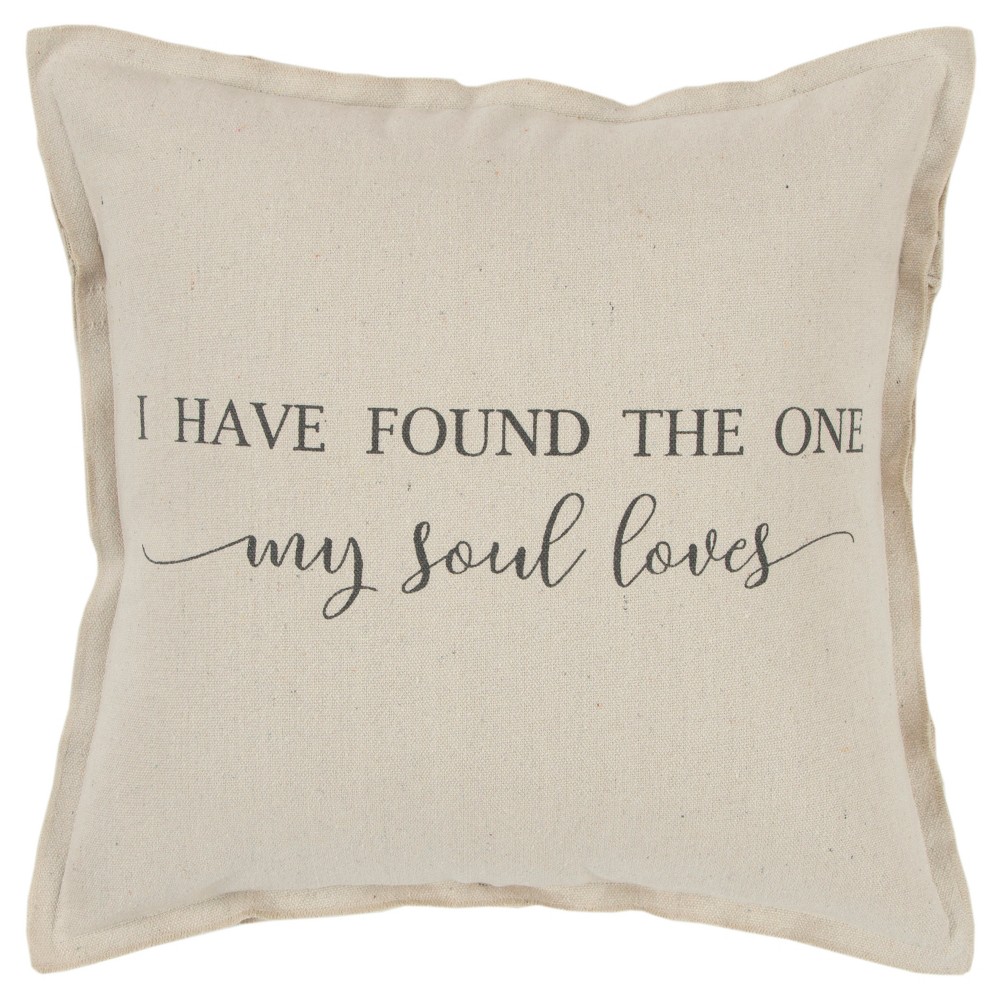 Photos - Pillow Oversized 'My Soul Loves' Quote Poly Filled Square Throw  Neutral 