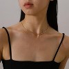 Dainty Gold Chain Necklace For Women - 18K Gold Plated Coin Disc Choker With Beaded & Paper Clip Layered Chain, Everyday Jewelry Gift - 2 of 4