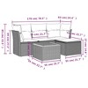 vidaXL Patio Sofa Set with Cushions Outdoor Furniture 5 Piece Poly Rattan - Gray - 3 of 4