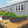 Outsunny 2PCS Galvanized Raised Garden Bed, 7' x 3' x 1' Raised Beds for Gardening with Metal Plant Stakes - 3 of 4