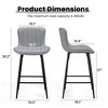 SKRAN Counter Height Bar Stools, Faux Leather Barstool Set of 2, Fabric Seat and Back for Dining Room, Kitchen and Islands - 3 of 4