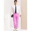 Lars Amadeus Men's Plaid Casual Slim Fit Flat Front Checked Printed Business Trousers - 3 of 4