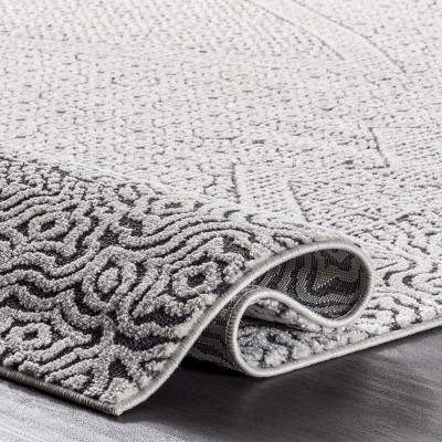Reversible Gray Synthetic Moroccan Area Rug 62"x26"