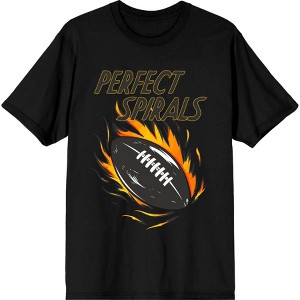 "Perfect Spirals" Flaming Football Adult Short Sleeve Tee - 1 of 2